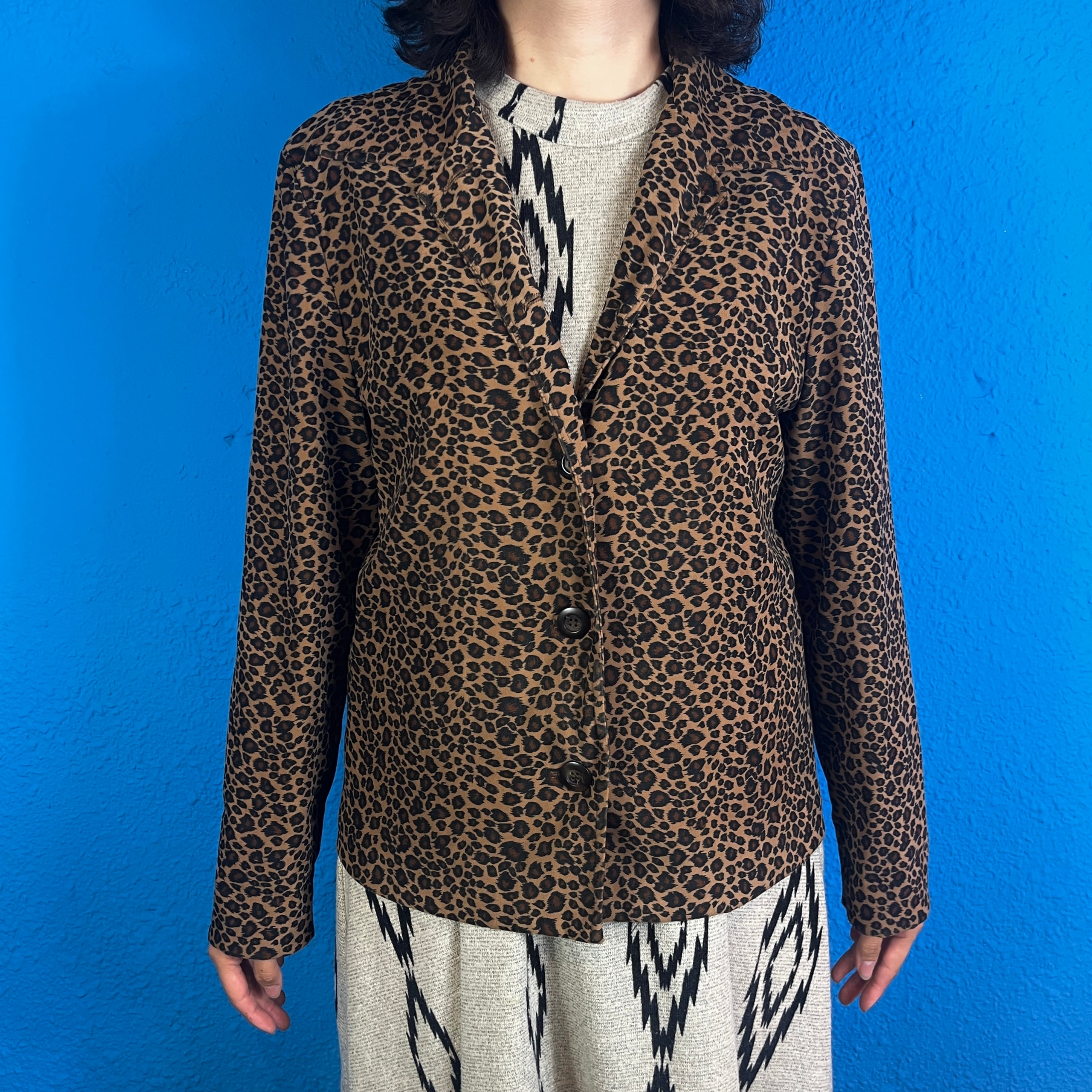 【Lady's】 90s Leopard Print Jacket / Made In USA レオパード 