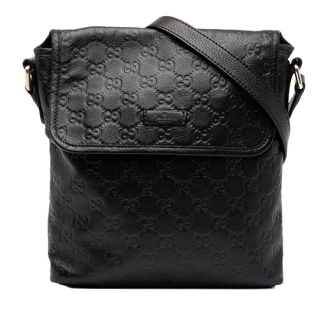 グッチ グッチシマ 斜め掛け ショルダーバッグ 223666 ブラック レザー レディース GUCCI 中古