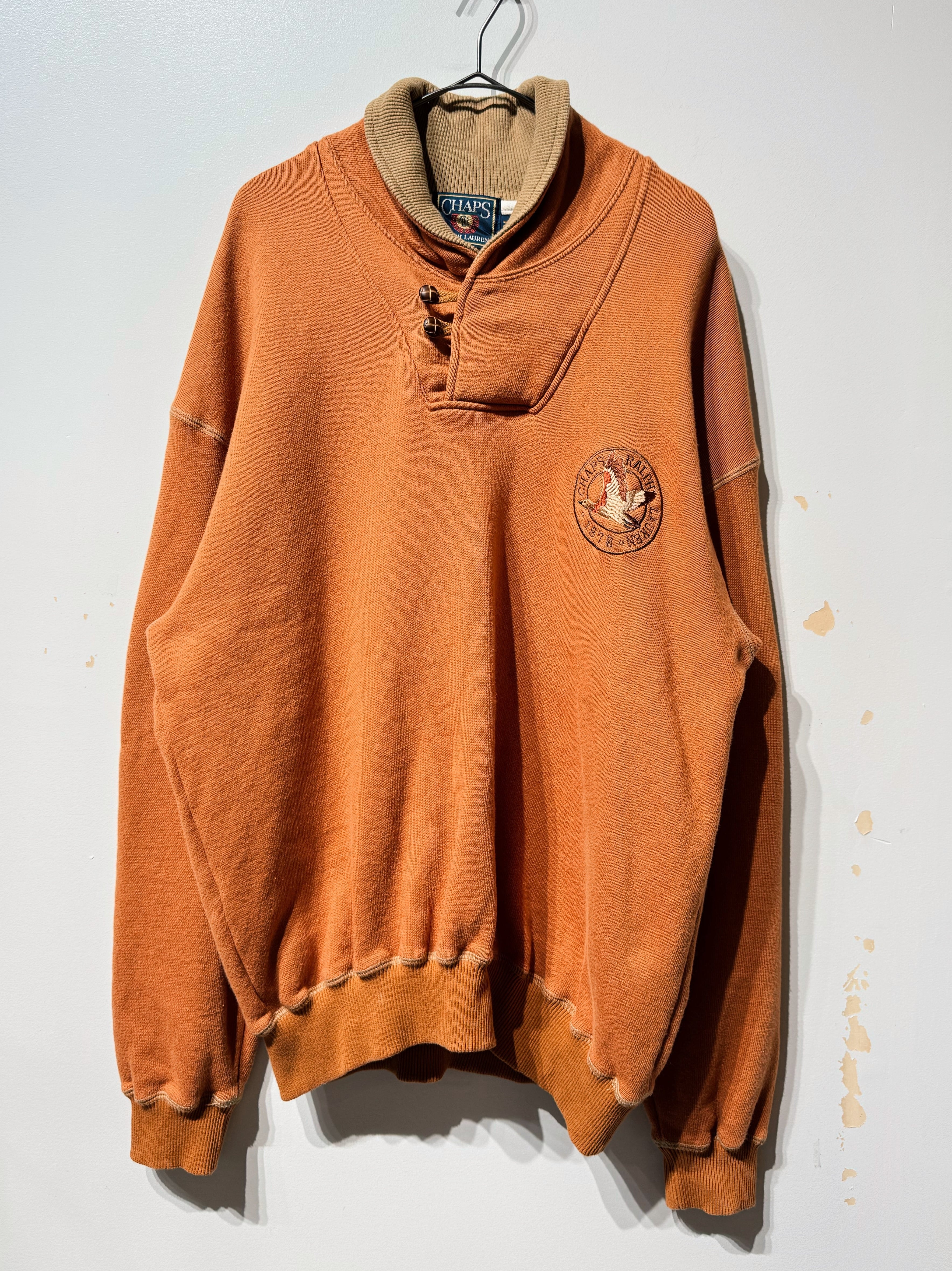 (CS2368)CHAPS RALPH LAUREN shawl collar sweat pullover