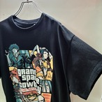 GTA風デザイン カウボーイビバップ パロディTシャツ Grand Space Cowboy アニメTシャツ ブラック