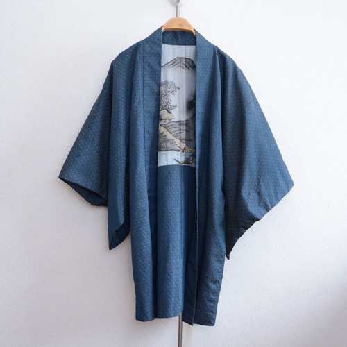 Haori Jacket Men Kimono Japan Vintage japanese Art | 羽織 メンズ 玉堂 風景画 アンティーク着物 ジャパンヴィンテージ 昭和 リメイク素材