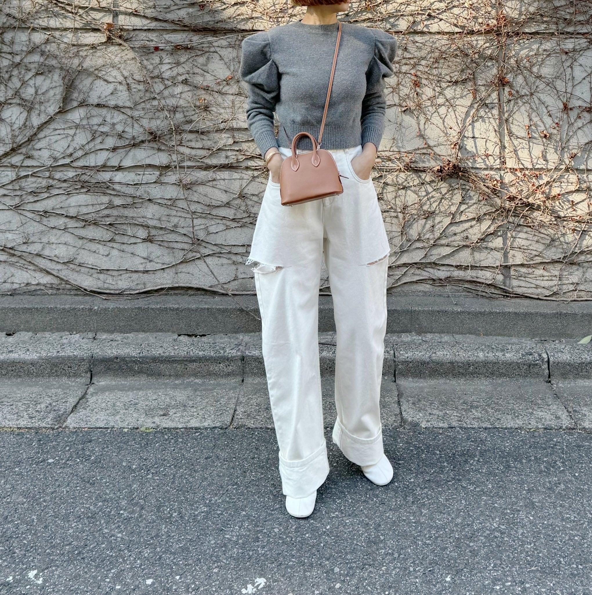 ポワンニットプルオーバー Nicole グレー | Cygne 