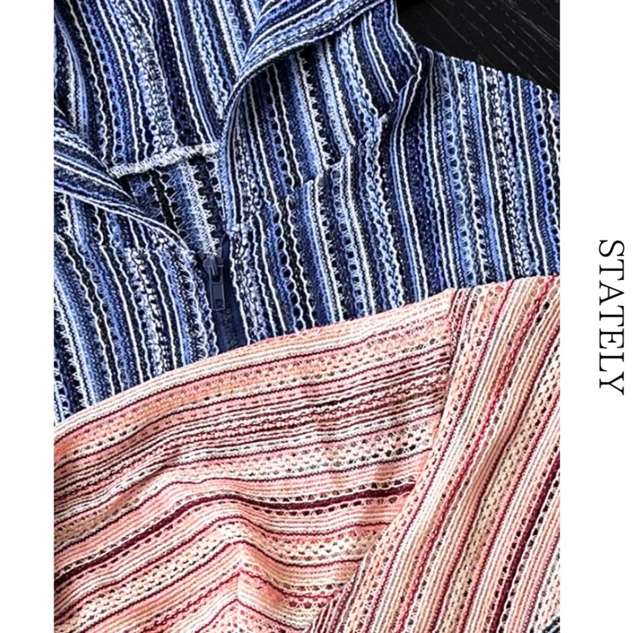 Ethnic Stripe ニットZipカーデ/4color_T271・画像6