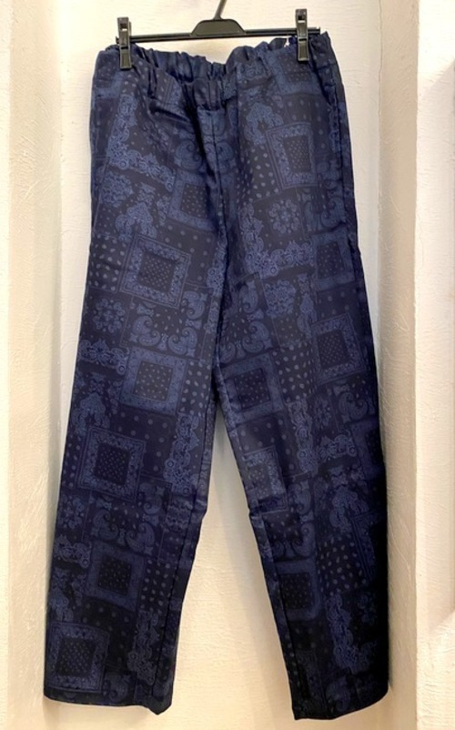 Paisley Pattern Easy Pants　Navy