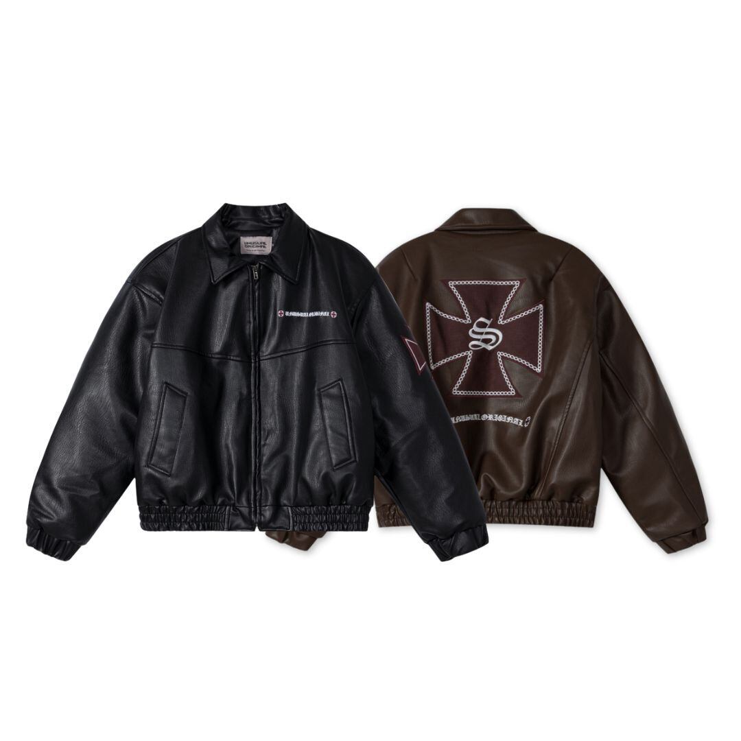 暖かさUP】PUレザークロス 中綿ジャケット T1961 | wshot