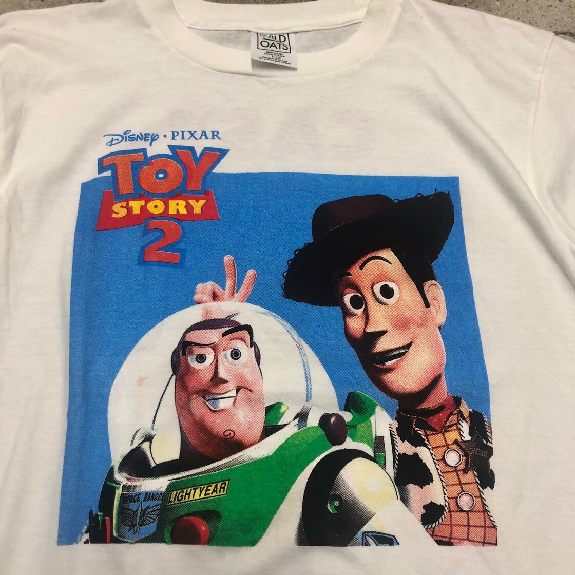 TOY STORY2/BUZZ LIGHTYEAR＆Woody Tee/USA製/L/WILD OATS/バズライト 