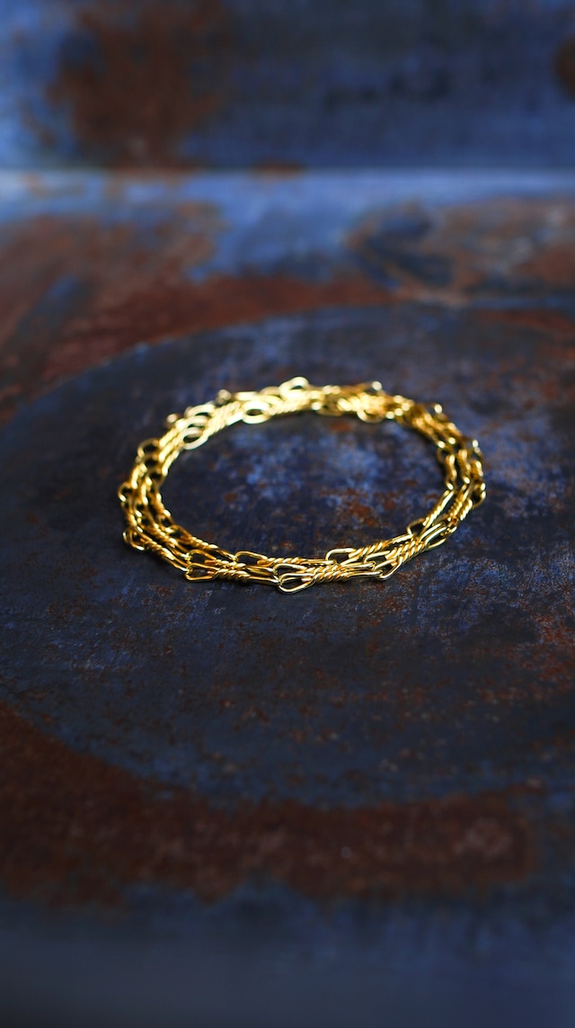 【SPECIAL / 1972】TIFFANY&Co. ティファニー × GROSSE グロッセ イエロー ゴールド ツイステッド リンク ネックレス 《K14 多重巻きブレスレット ヴィンテージ オールド メンズ レディース》