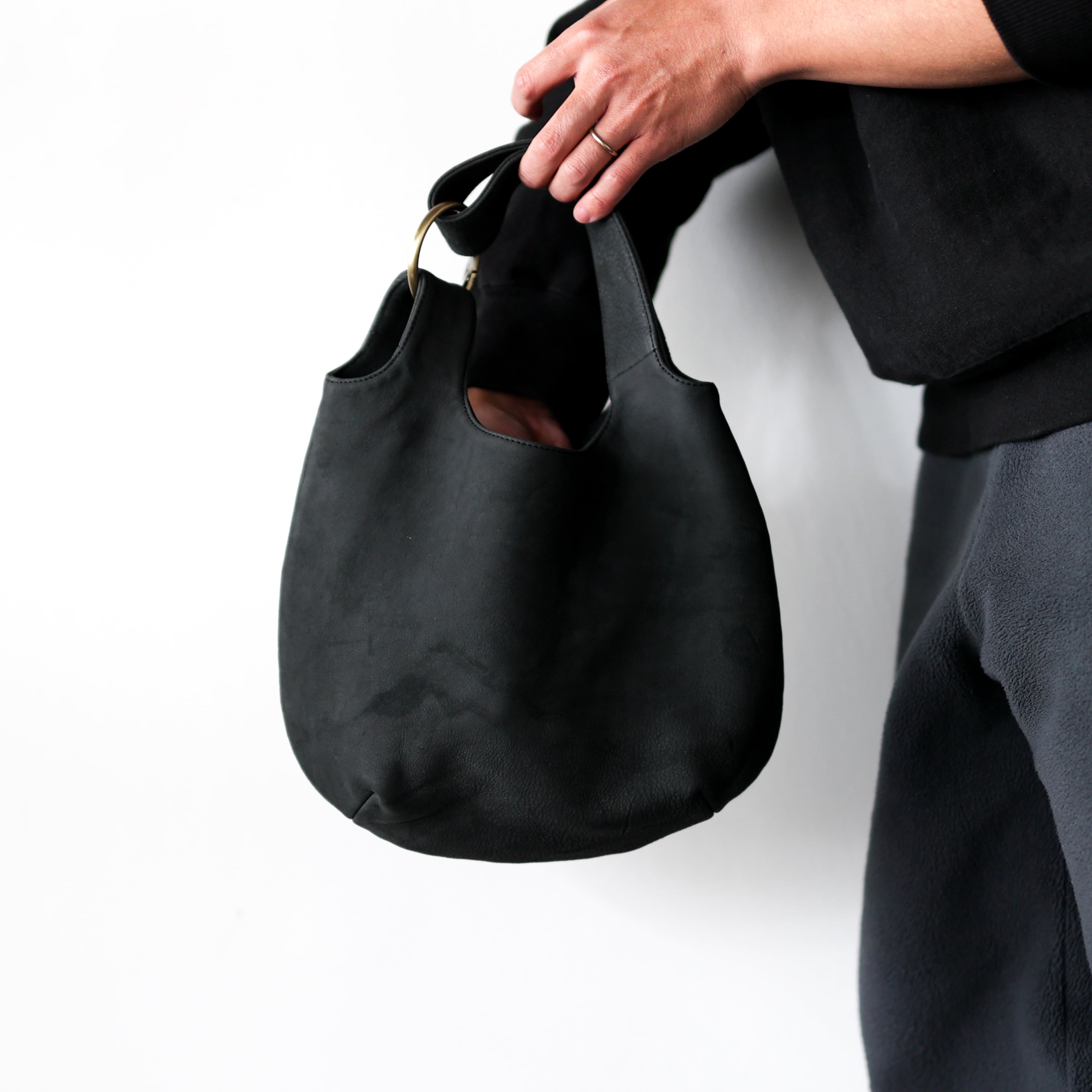 R.BROWN Labo - Zebra Leather 2Way Bag / Black ( made in Japan