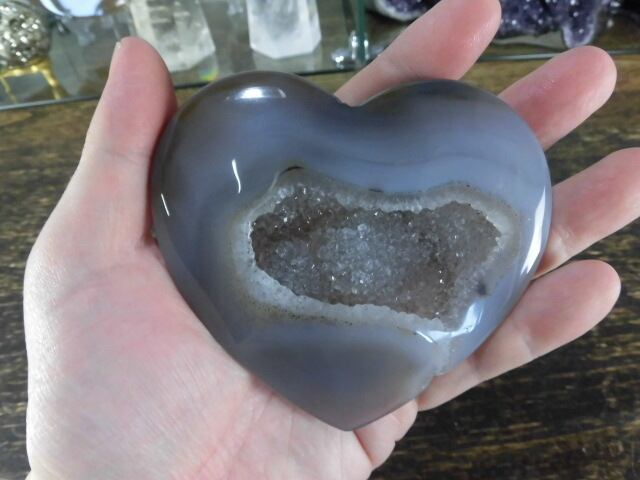 【瑪瑙カービング】　ハート瑪瑙　no.6