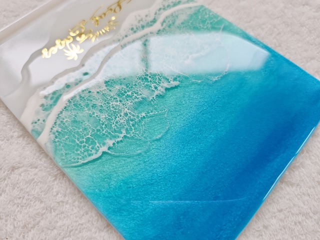 163.オーシャンレジンアート 折りたたみミラー大