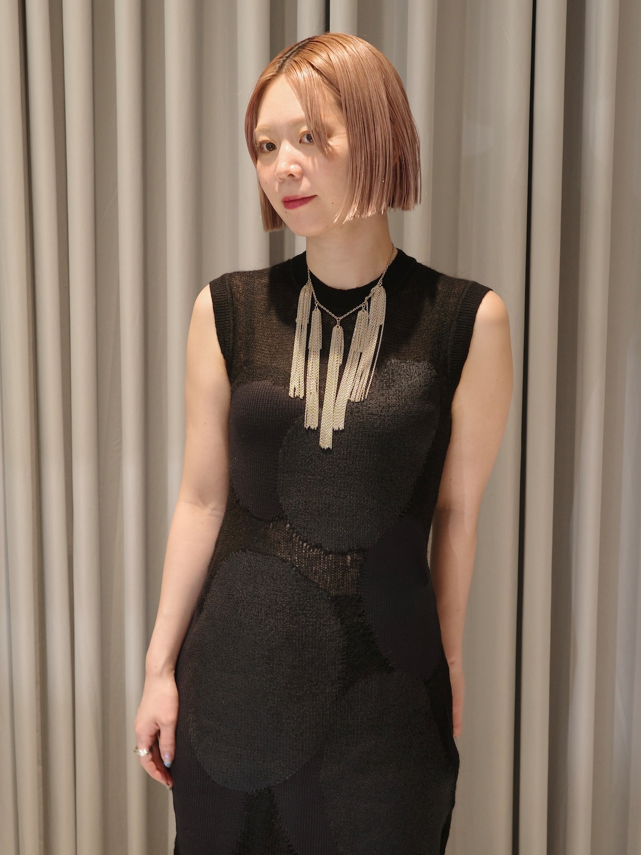 【25AW】Mame Kurogouchi マメ クロゴウチ / "Katachi" Motif Knited Dress - 4