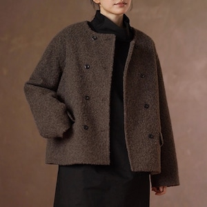 ノーカラーダブルコート No.5477