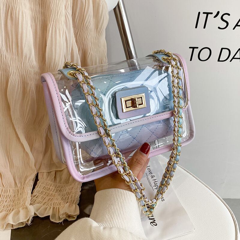 サマーチェーン シングル 夏物 スクウェア メッセンジャーバッグ 手作りハンドバック37599507825