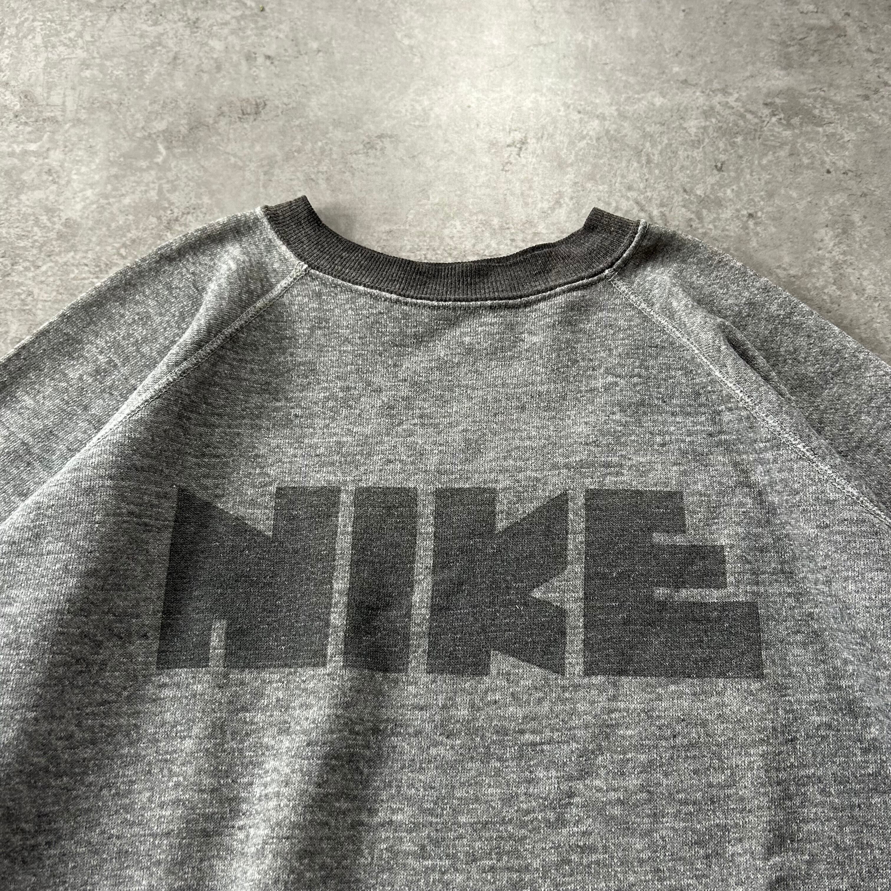 70s NIKE スウェット USA製 ゴツナイキ グレー×ブラック ツートン