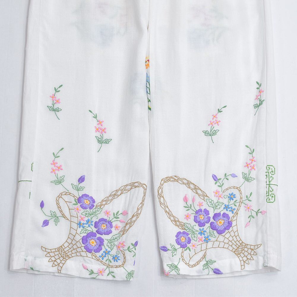 Remakeリメイク 再構築 パッチワーク&フラワー刺繍 デザイン ルーズ