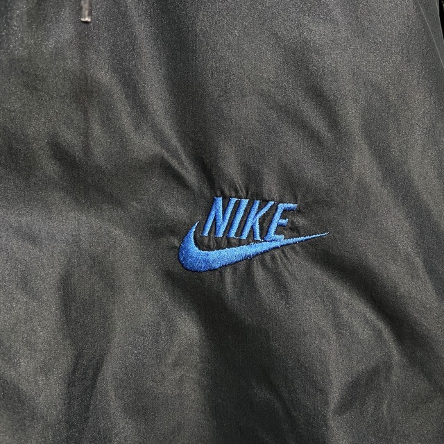 80s NIKE ハーフジップナイロンプルオーバー 紺タグ ブラック L ナイキ