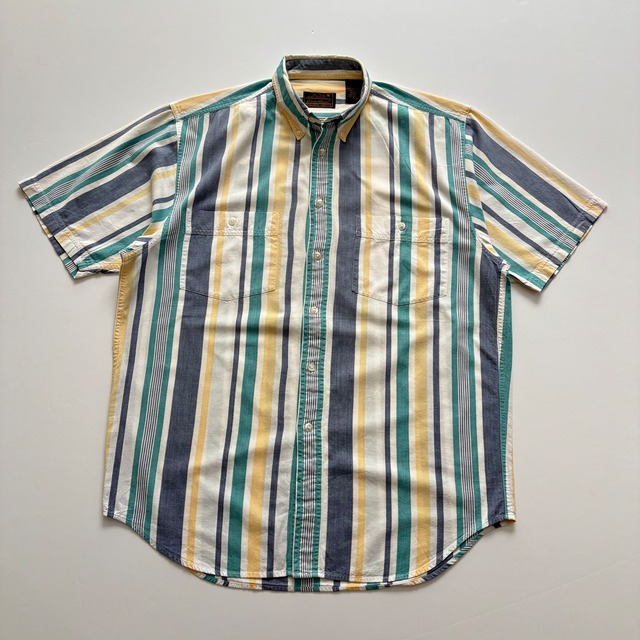 -USED- EDDIE BAUER STRIPE S/S SHIRTS [M]