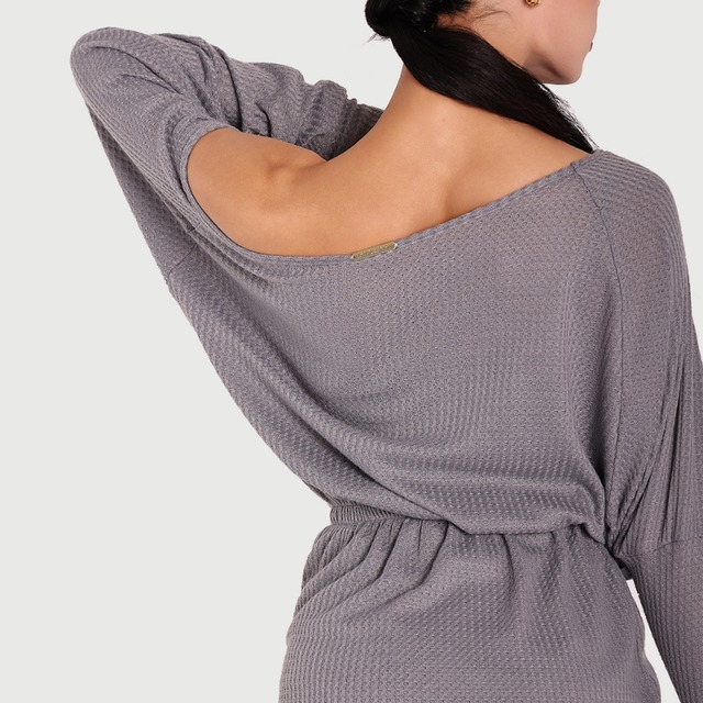 オフショルダー ドルマンスリーブ ギャザーデザイン ドレス 2col　D00398