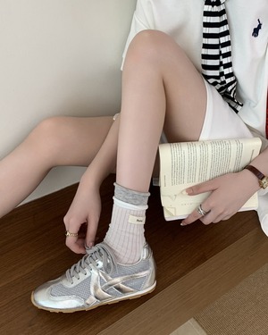 カラーブロックメッシュスニーカー A0419