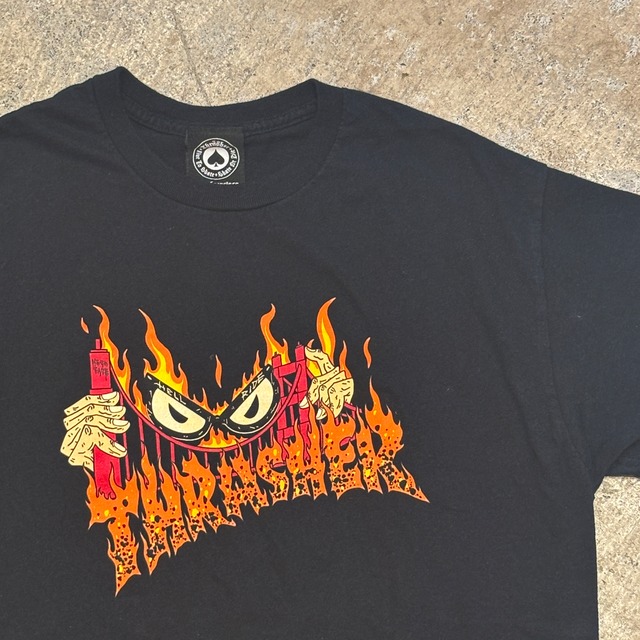 THRASHER FIRE T-SHIRT BLACK