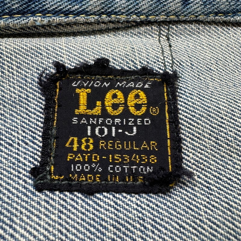 60's~ Lee 101-J リー デニムジャケット 黒タグ 背中刺繍 60's~ Lee 101-J リー デニムジャケット 黒タグ 背中刺繍