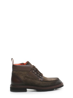 SANTONI サントーニ メンズ ブーツ レザー・スエード・ラバー ブラウン
