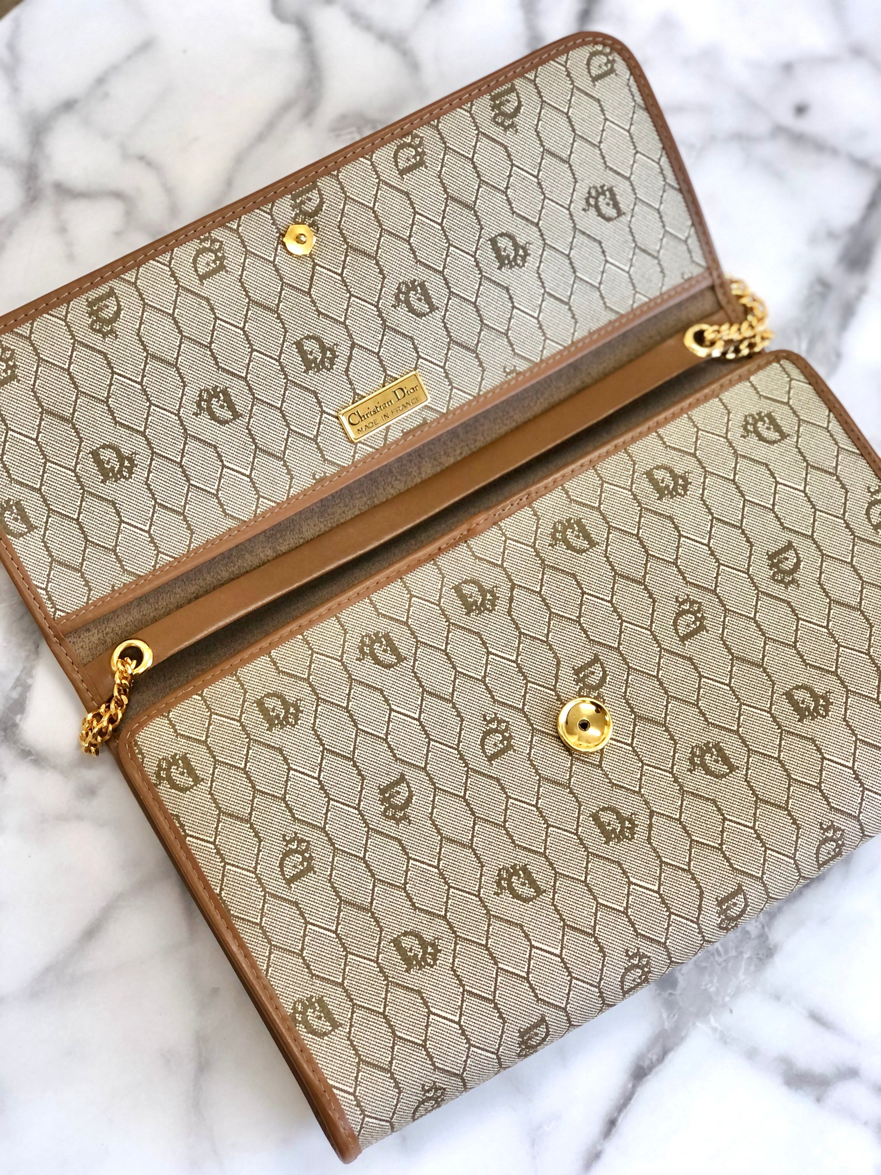 Christian Dior ハニカム柄 長財布 ベージュ ディオール Dior 長財布 ハニカム オールドディオール ベージュ