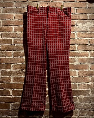 【Caka act3】70's “Sears” Vintage Check Flare Slacks Pants