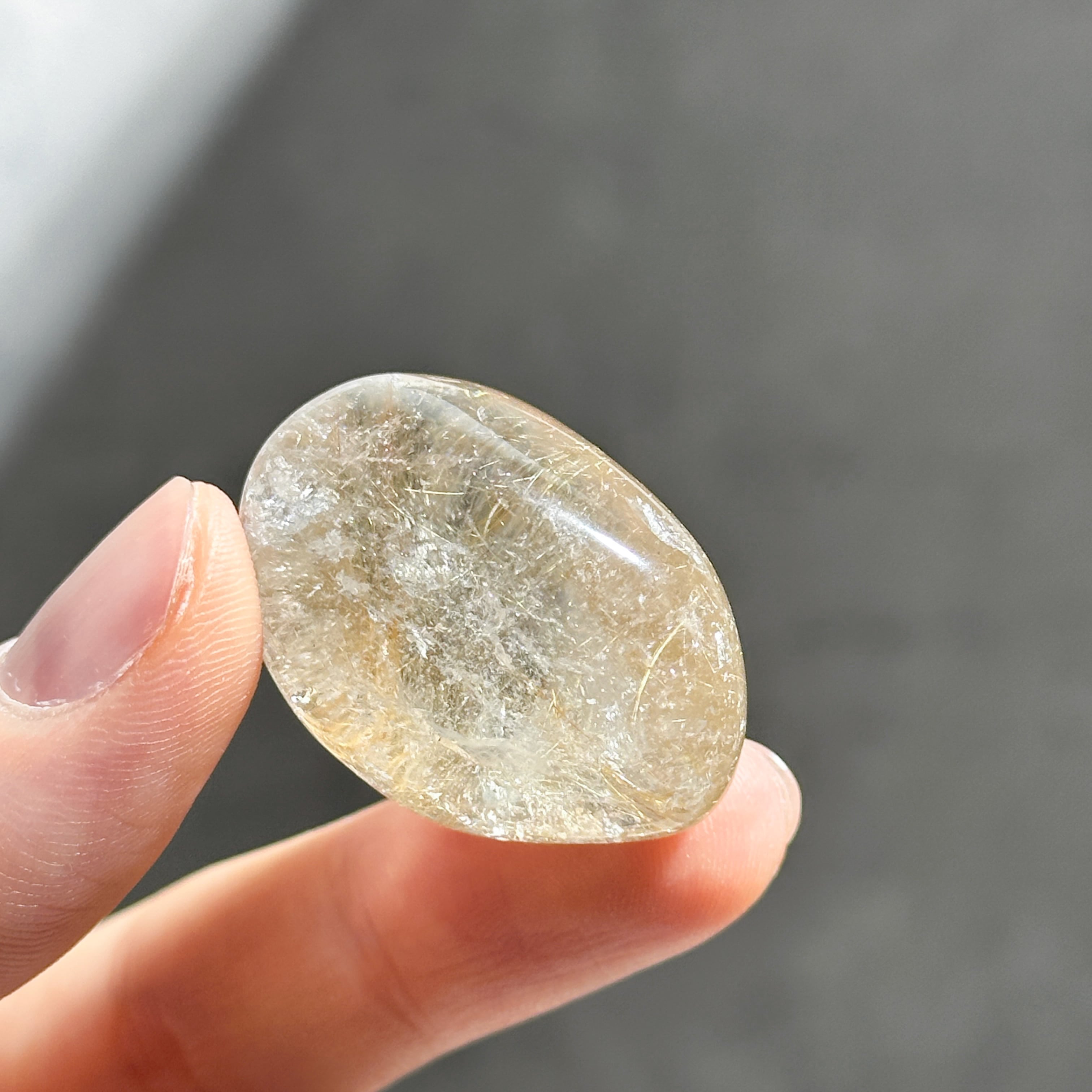 ルチル入り　クォーツ ルチルインクォーツ タンブル 77◇ Rutile in Quartz◇天然石・鉱物