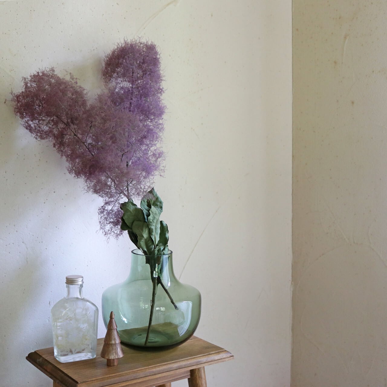 スモークツリーのドライフラワーリース　季節の花材のインテリア スモークツリーのドライリース リース petit chocolat 通販 7692458