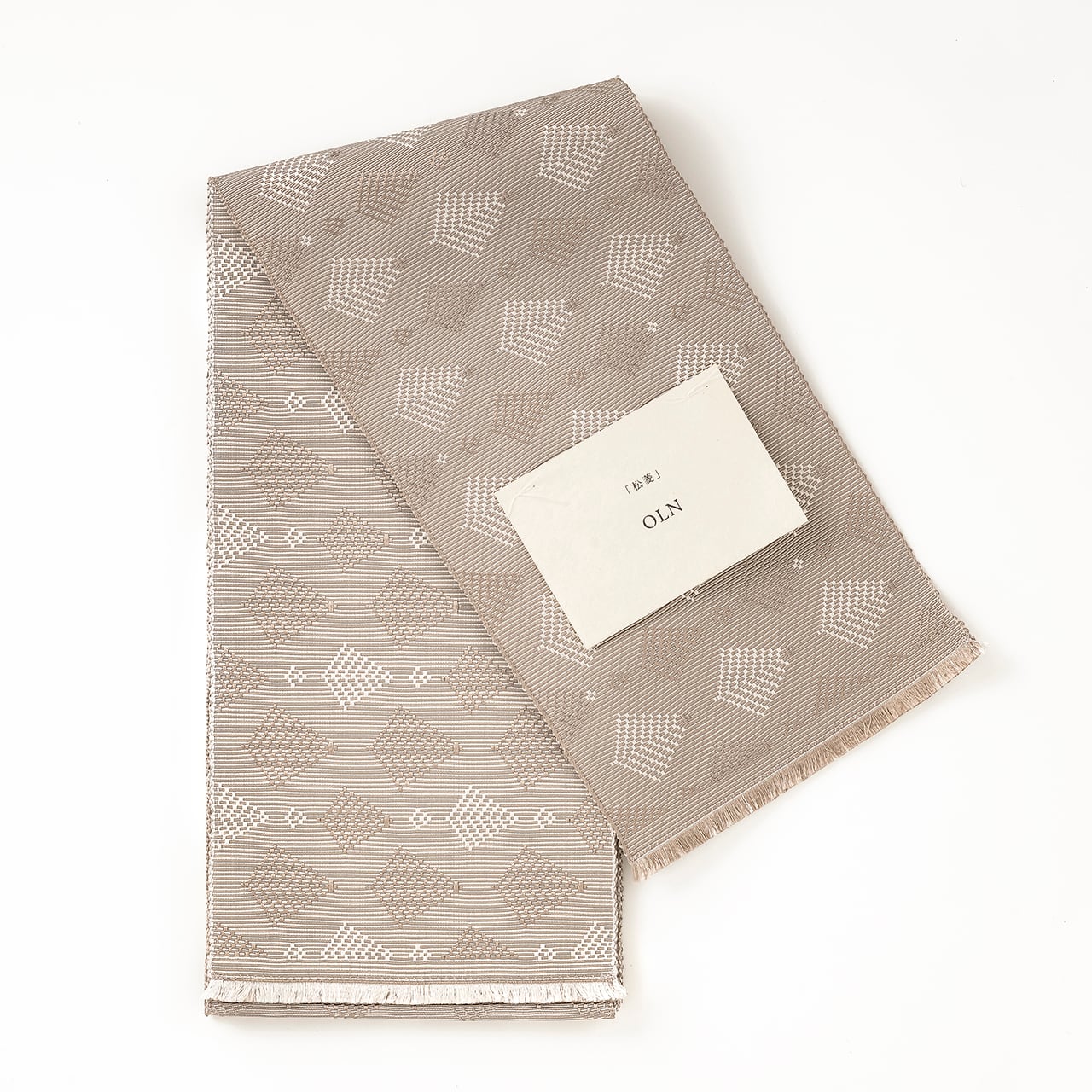 半巾帯「松菱」pearl beige