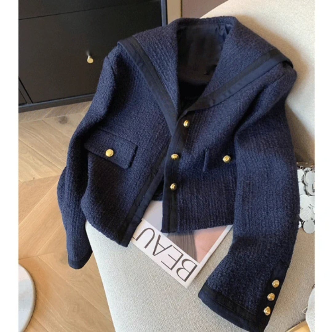 セーラー襟ツイードジャケット /r001012 | reverie