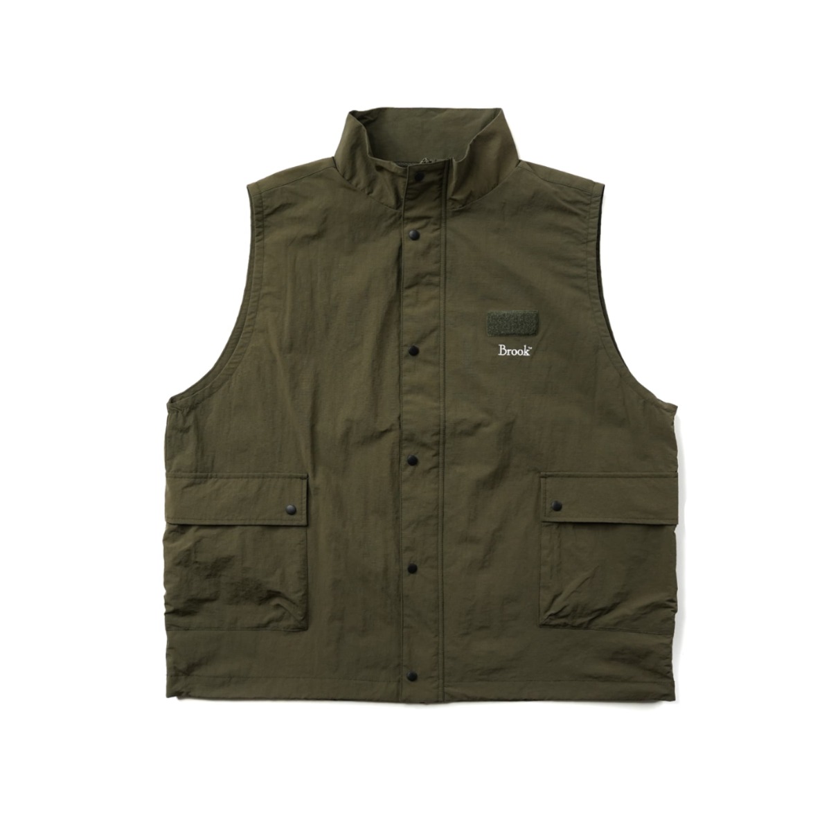 Brook Big Pocket Nylon Vest カーキ色 Khaki)Brook Big Pocket Nylon Vest | Brook-Japan