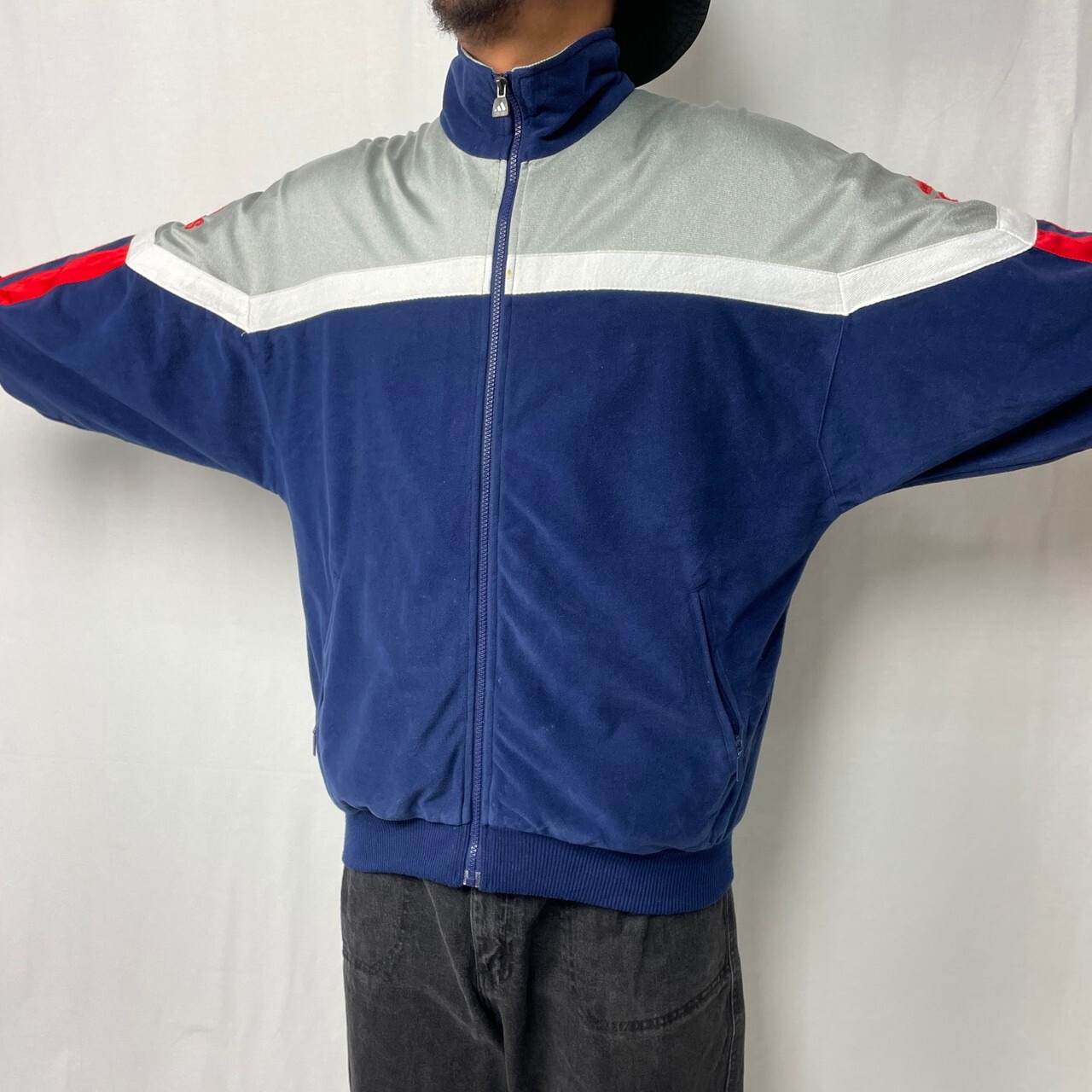 90年代 adidas アディダス ベロア 切り替え ジャージ トラック 