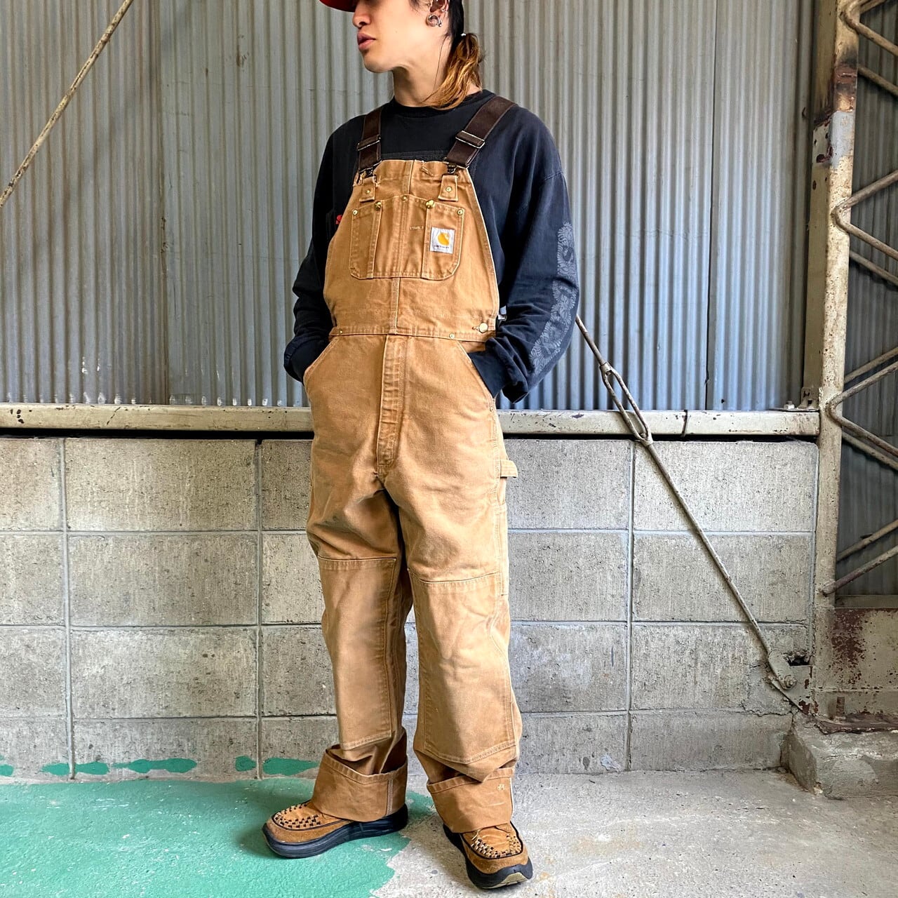 90年代 Carhartt カーハート ダック地 ダブルニー オーバーオール  