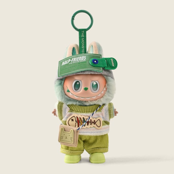 【春の新作】labubu ラブブ グリーンキャットフィッシュ コンプリートセット ‐ トレンドカラー×春限定 ショルダーバッグ込み 17cmドール用