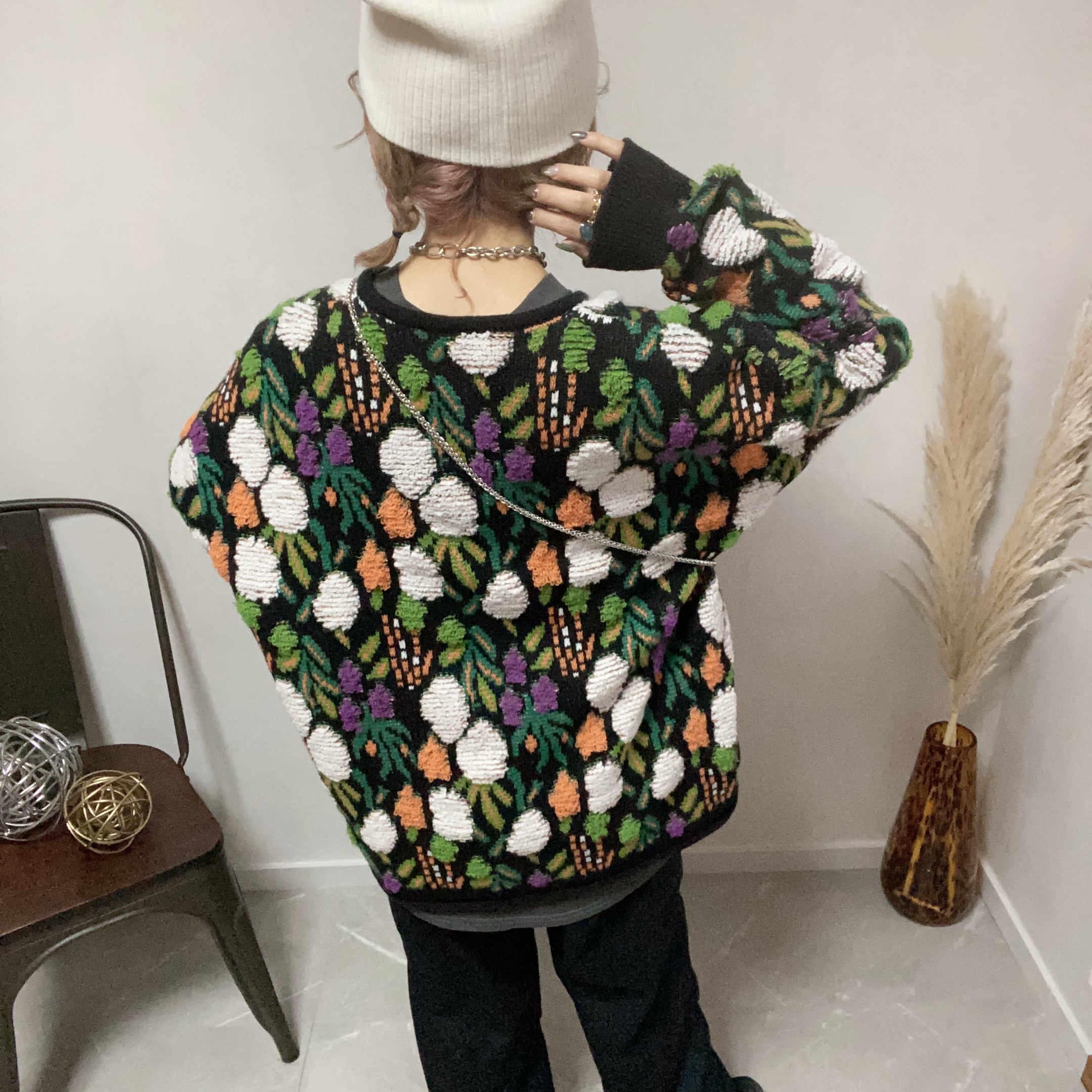 vintage like botanical cardigan | Chich&Sally