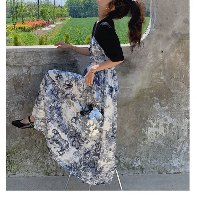 トワルドジュイフレンチフェイクツーピースロングスカートop260901