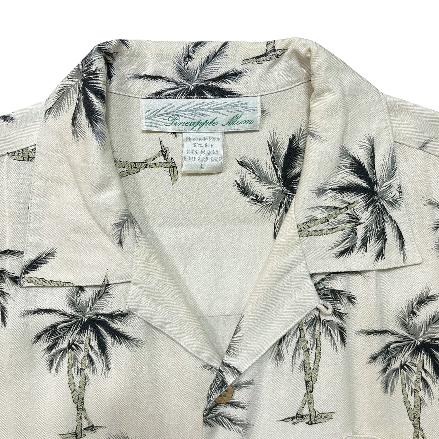 USA 古着 Pineapple Moon パイナップルムーン シルク 開襟 アロハ