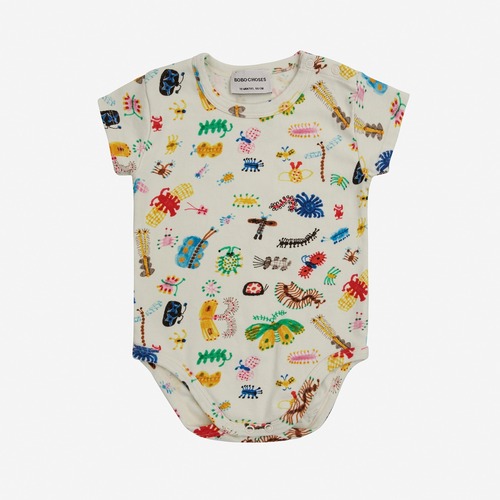 《BOBO CHOSES 2024SS》Short Sleeve Body / Funny Insects all over / 9M