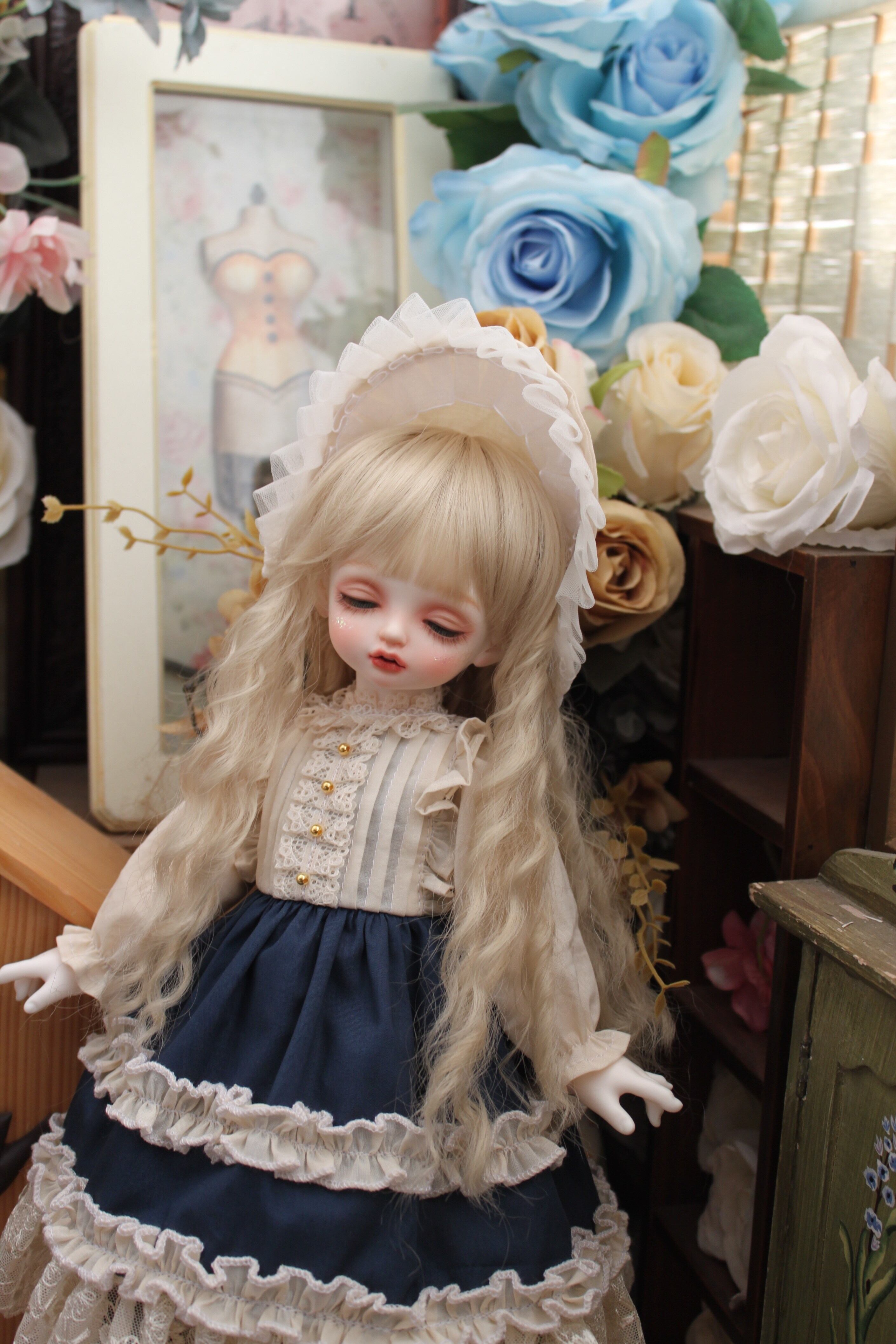 BJD/MSD/4分サイズ ドール服 スーパードルフィー くまのドレス