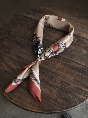 【A PIECE OF CHIC】SILK SCARF / MOTOCYCLETTISTE - BURGUNDY