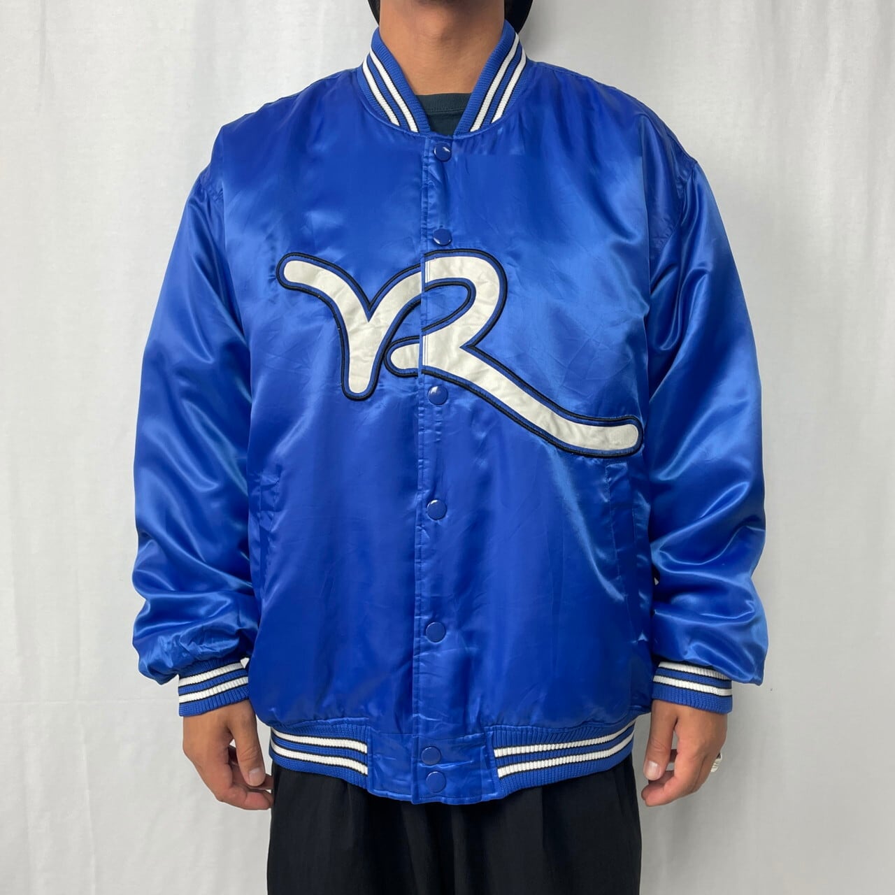 00年代 ROCA WEAR ロゴワッペン ナイロンスタジャン メンズXL