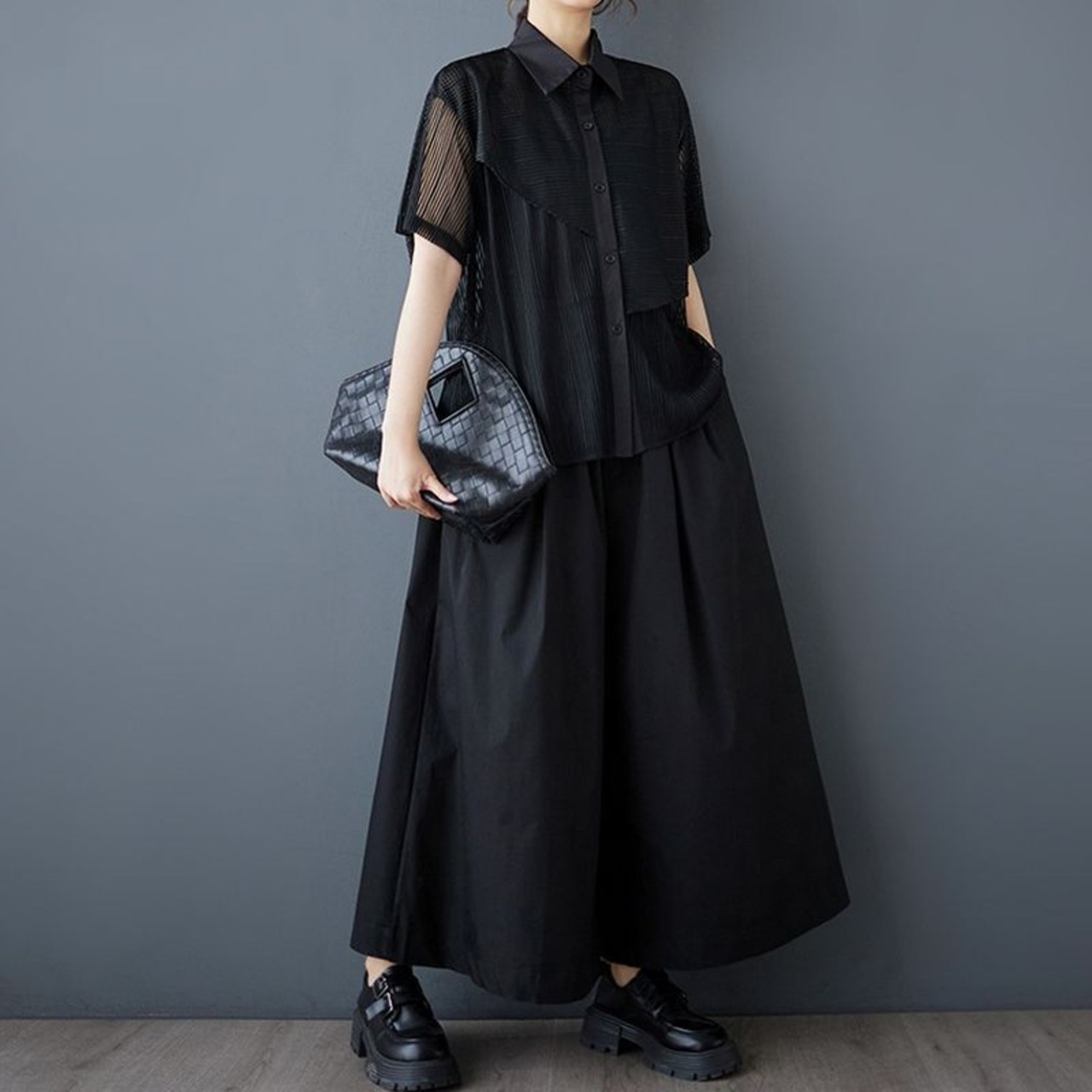 メッシュ切替 ボタンダウンシャツ  30125