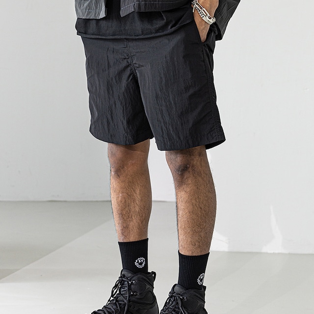 [MASSNOUN] NYLON METAL SHORT PANTS BK 正規品  韓国 ブランド 短パン パンツ