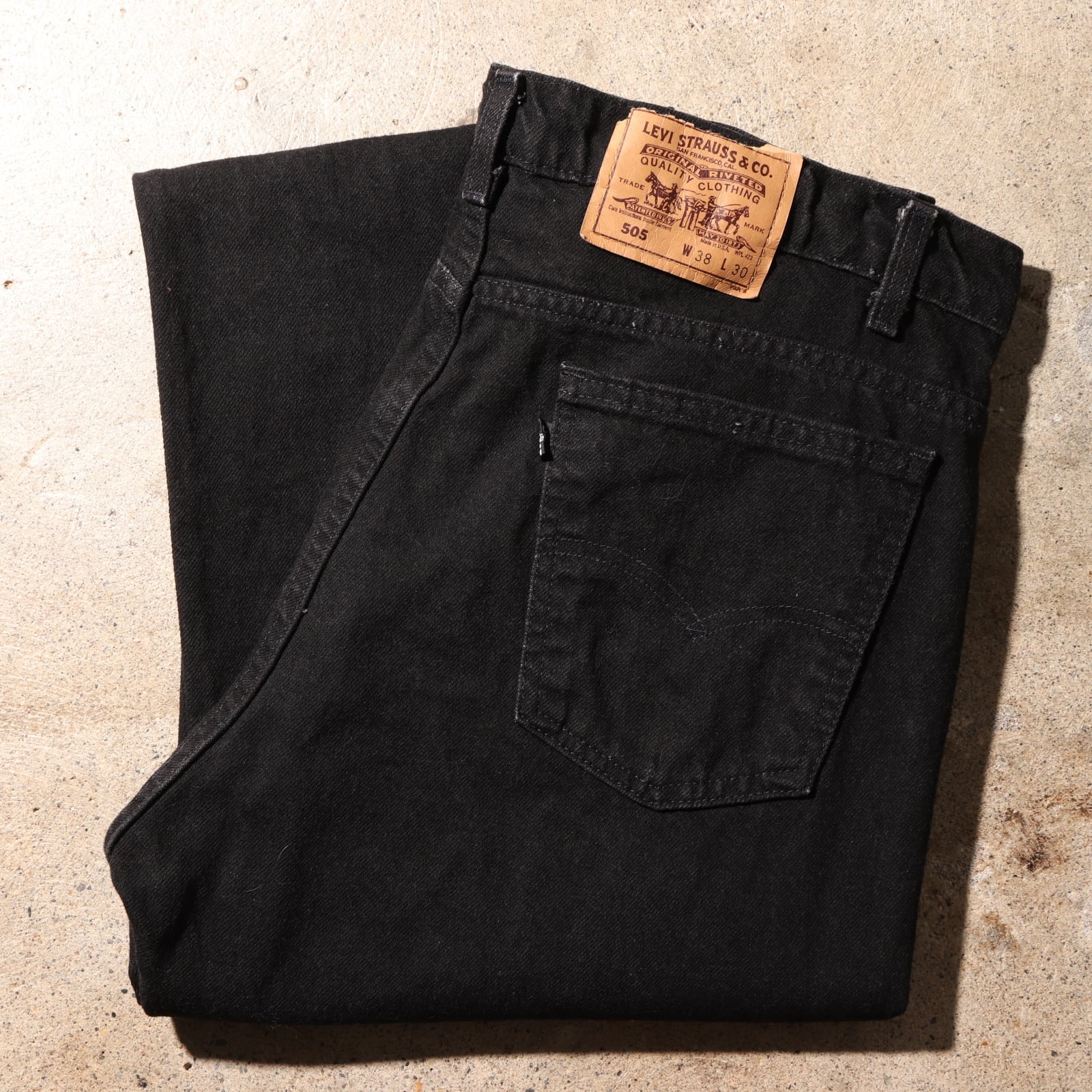 極美品 38×30 Levi's 505 USA サルファーブラックデニムパンツ