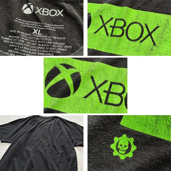 1点物◇エックスボックスXBOXゲーム黒プリントTシャツ古着メンズXL