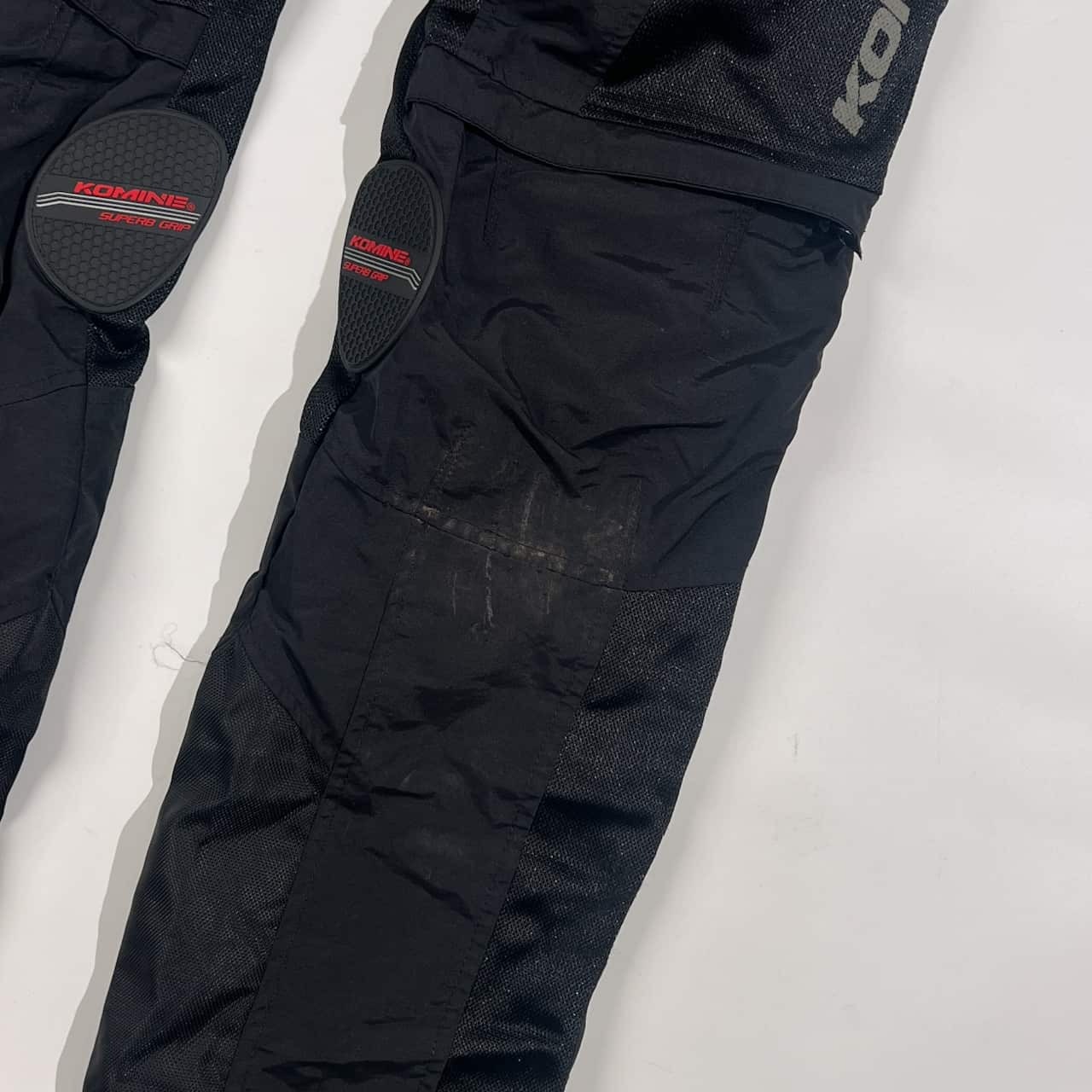 KOMINE コミネ 腰プロテクター入り メッシュ ライディング メッシュ 3Dパンツ サイズ L/ライダース/ブラック/バイク/バイカー