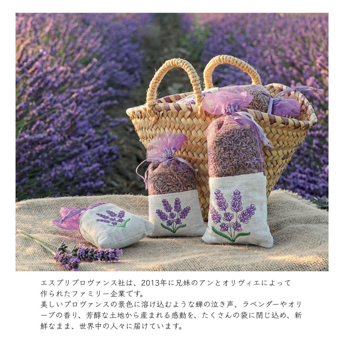 Lサイズ 63g ラベンダー サシェ ポプリ ドライフラワー 刺繍入り 南仏