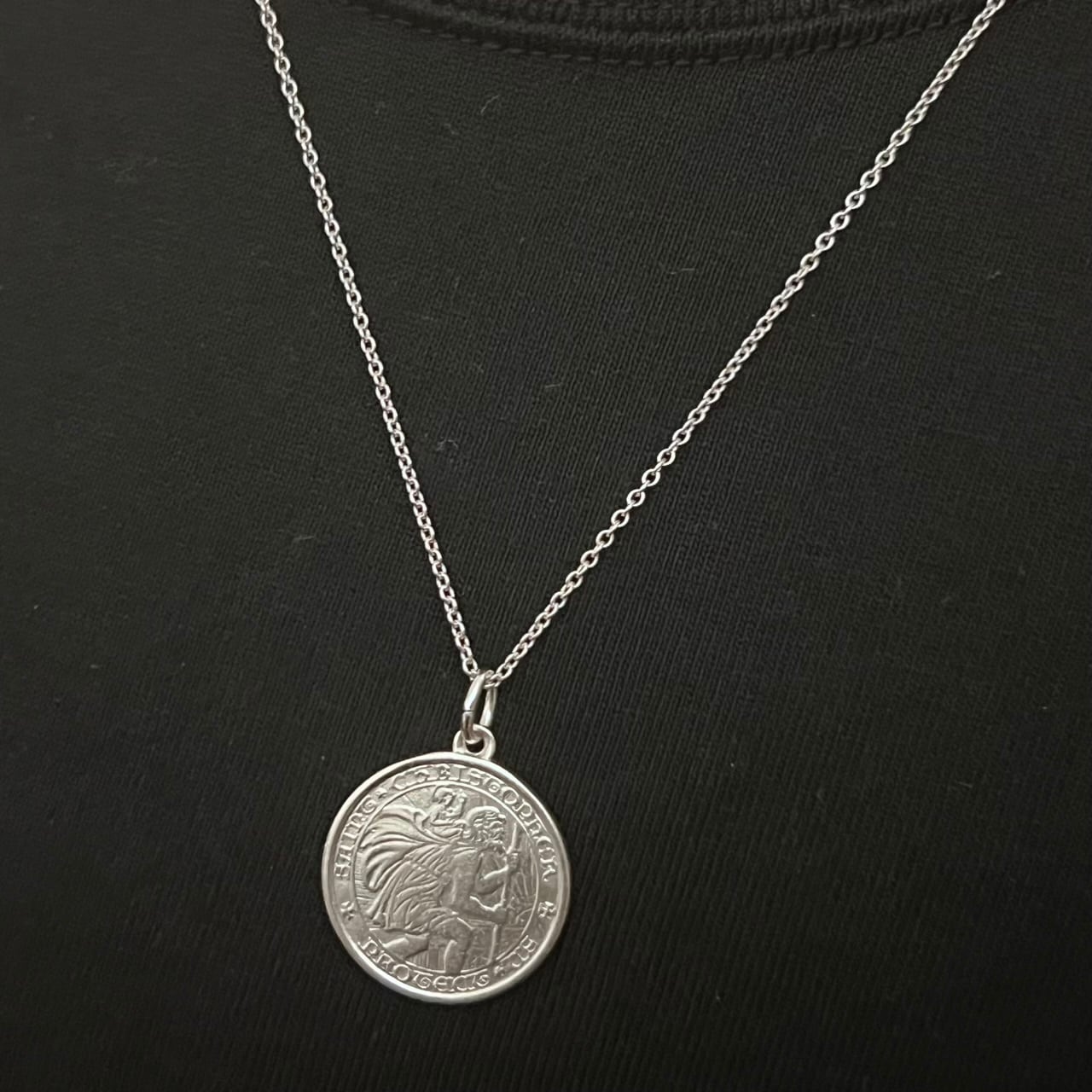 VINTAGE TIFFANY & CO. SAINT CHRISTOPHER Medal Charm Necklace